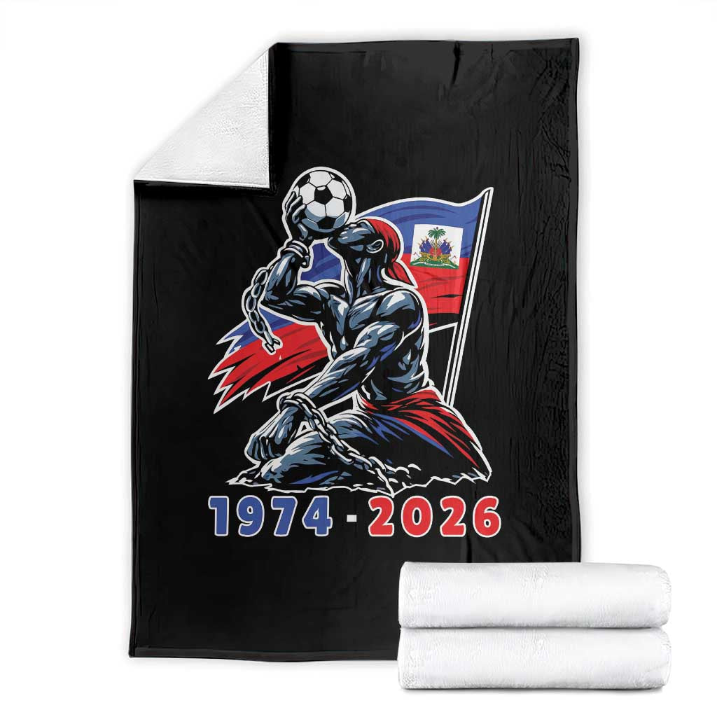 Haiti Soccer Tournament History 1974 to 2026 Throw Blanket Powerful Haitian Broken Chains National Flag Football Fans TS02 Black Print Your Wear