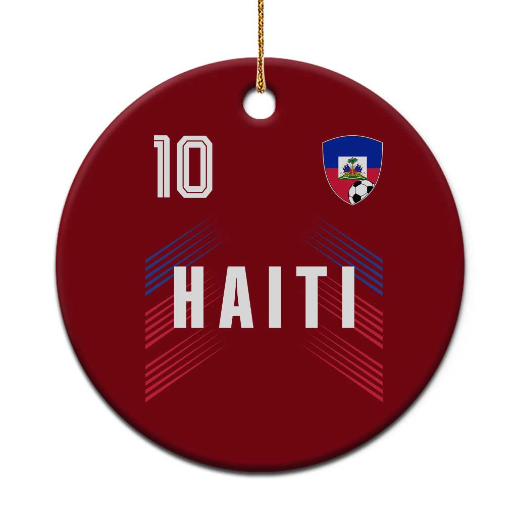Haiti Soccer Sports Graphic Number 10 Jersey Style Ceramic Ornament Proud Haitian Football Fans Game Day Pride TS02 1pc Red Print Your Wear