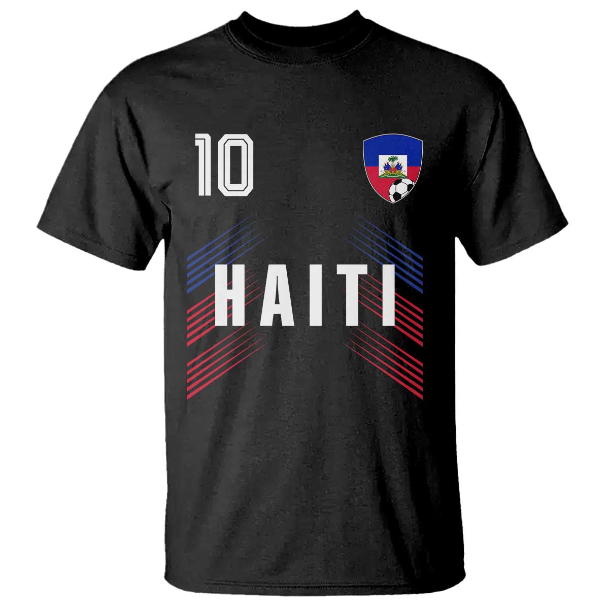 Haiti Soccer Sports Graphic Number 10 Jersey Style T Shirt Proud Haitian Football Fans Game Day Pride TS02 Black Print Your Wear