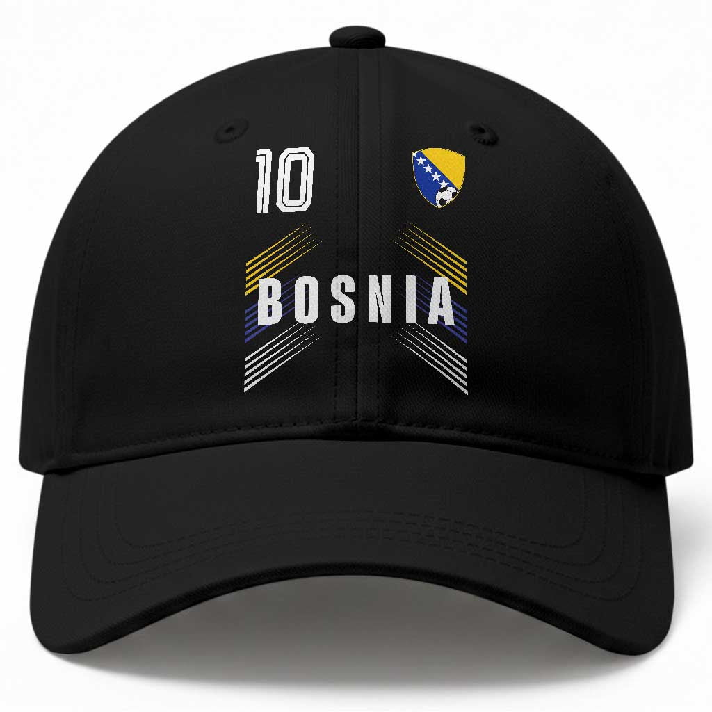 Bosnia Herzegovina Soccer Sports Graphic Number 10 Jersey Style Baseball Cap Proud Bosnian Football Fans Game Day Pride TS02 Print Your Wear