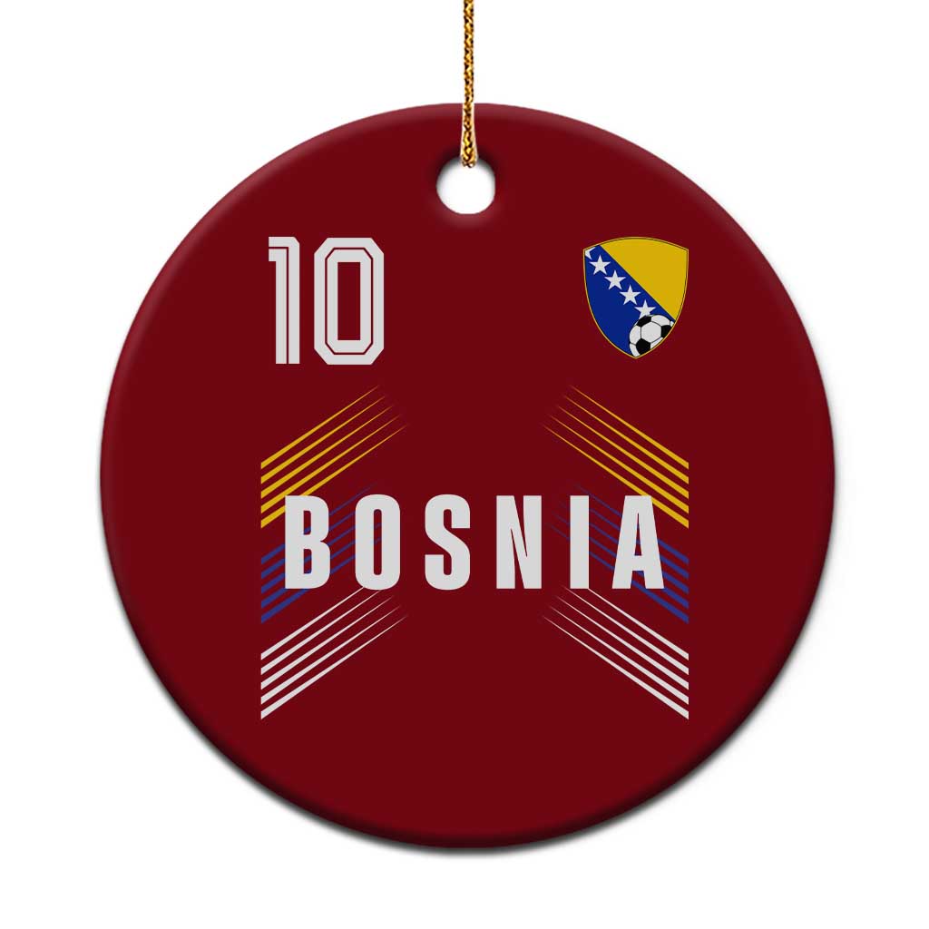 Bosnia Herzegovina Soccer Sports Graphic Number 10 Jersey Style Ceramic Ornament Proud Bosnian Football Fans Game Day Pride TS02 1pc Red Print Your Wear