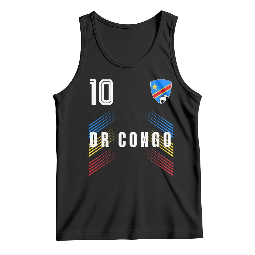 DR Congo Soccer Sports Graphic Number 10 Jersey Style Tank Top Proud Congolese Football Fans Game Day Pride TS02 Black Print Your Wear