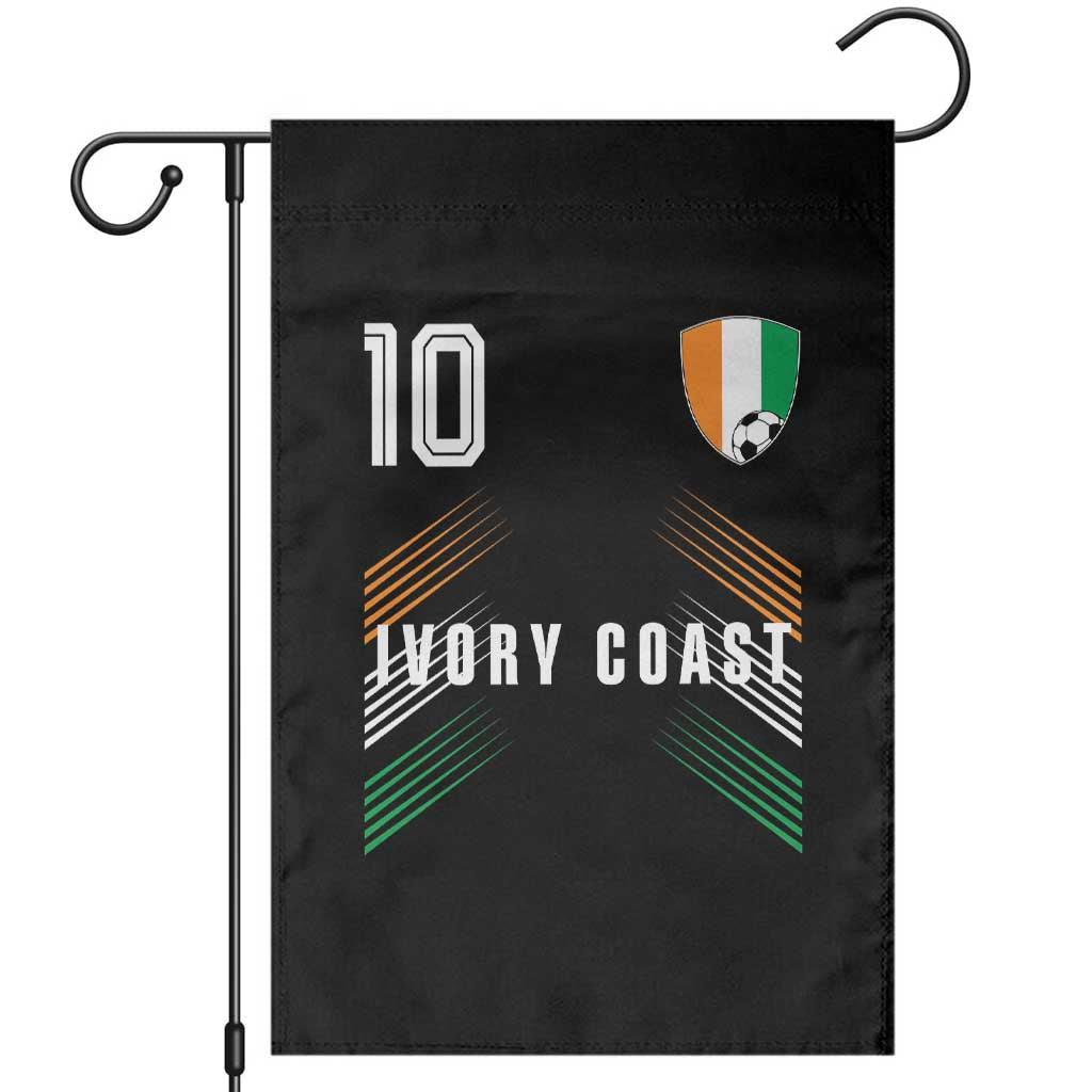 Ivory Coast Soccer Sports Graphic Number 10 Jersey Style Garden Flag Proud Ivorian Cote d'Ivoire Football Fans Game Day Pride TS02 Black Print Your Wear