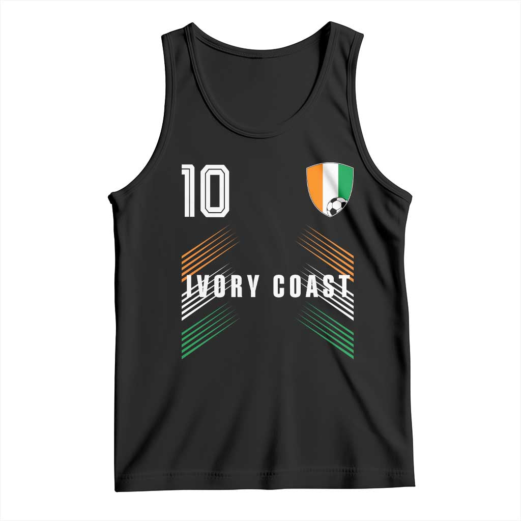 Ivory Coast Soccer Sports Graphic Number 10 Jersey Style Tank Top Proud Ivorian Cote d'Ivoire Football Fans Game Day Pride TS02 Black Print Your Wear