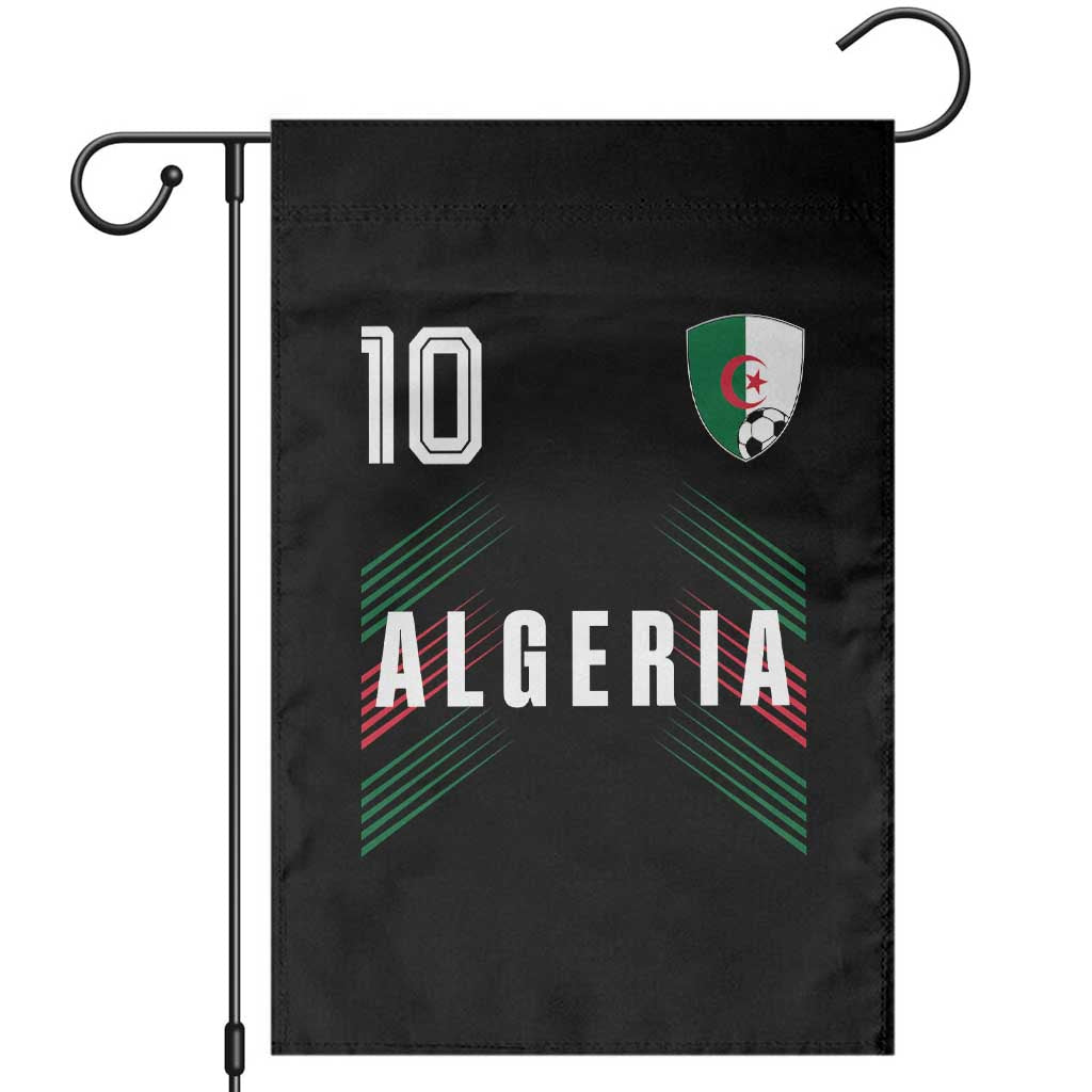 Algeria Soccer Sports Graphic Number 10 Jersey Style Garden Flag Proud Algerian Football Fans Game Day Maghreb Pride TS02 Black Print Your Wear