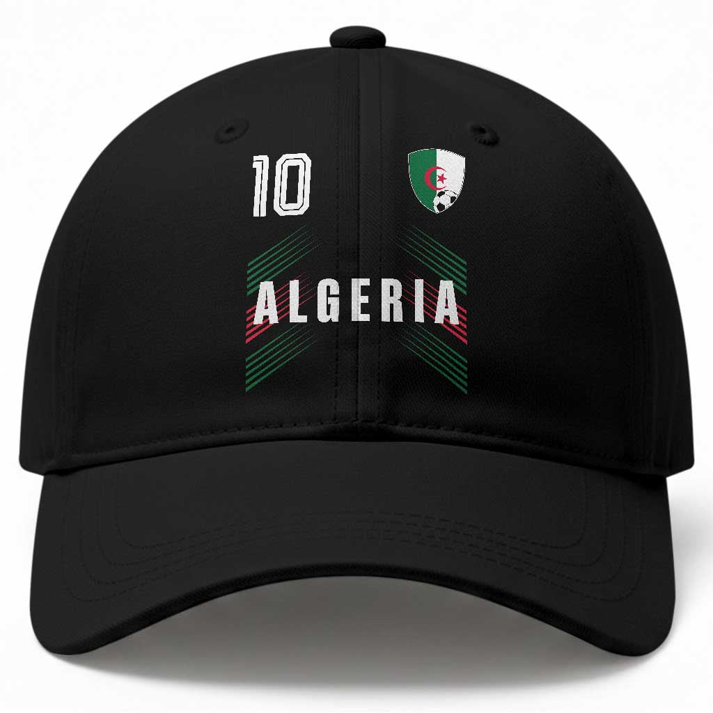 Algeria Soccer Sports Graphic Number 10 Jersey Style Baseball Cap Proud Algerian Football Fans Game Day Maghreb Pride TS02 Print Your Wear