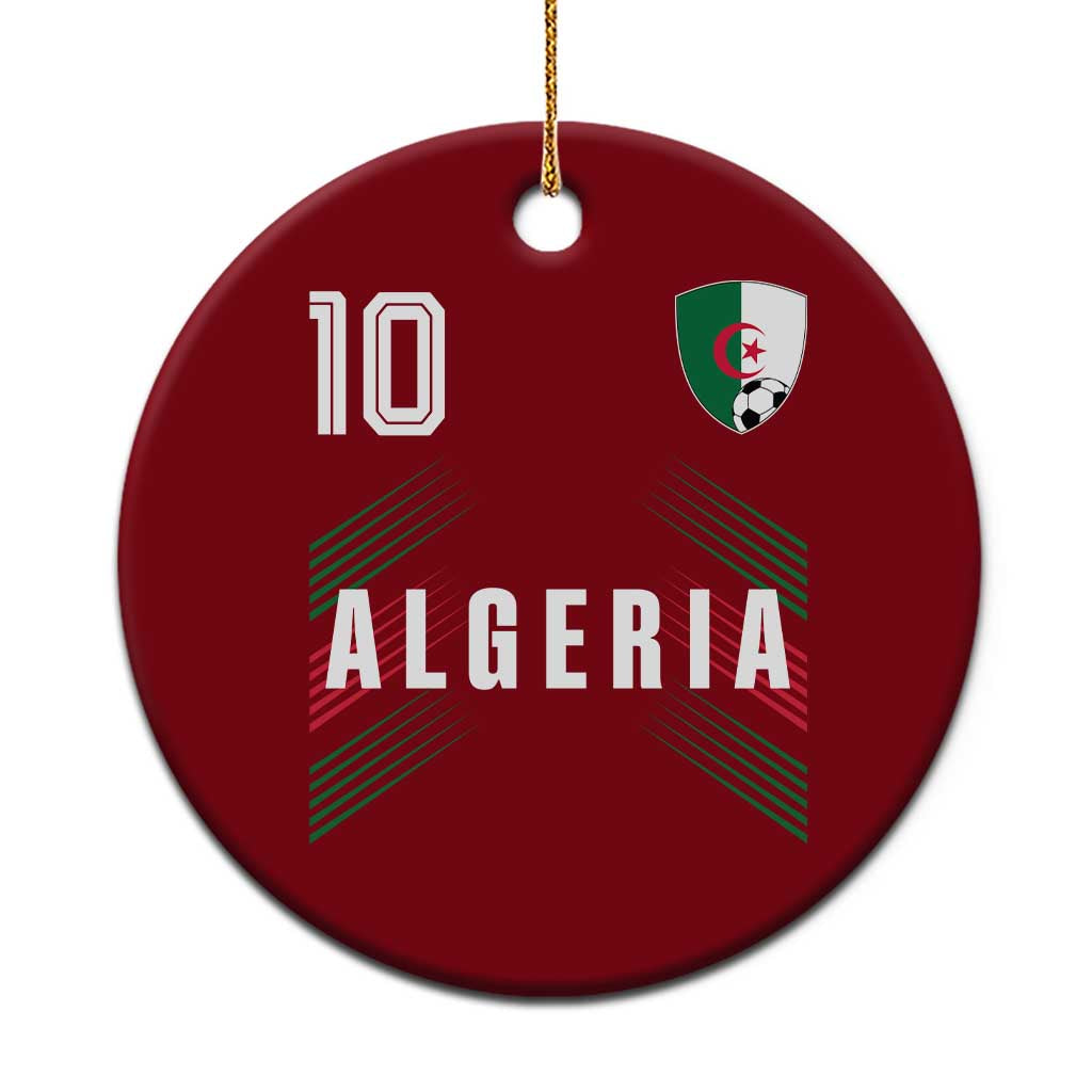 Algeria Soccer Sports Graphic Number 10 Jersey Style Ceramic Ornament Proud Algerian Football Fans Game Day Maghreb Pride TS02 1pc Red Print Your Wear