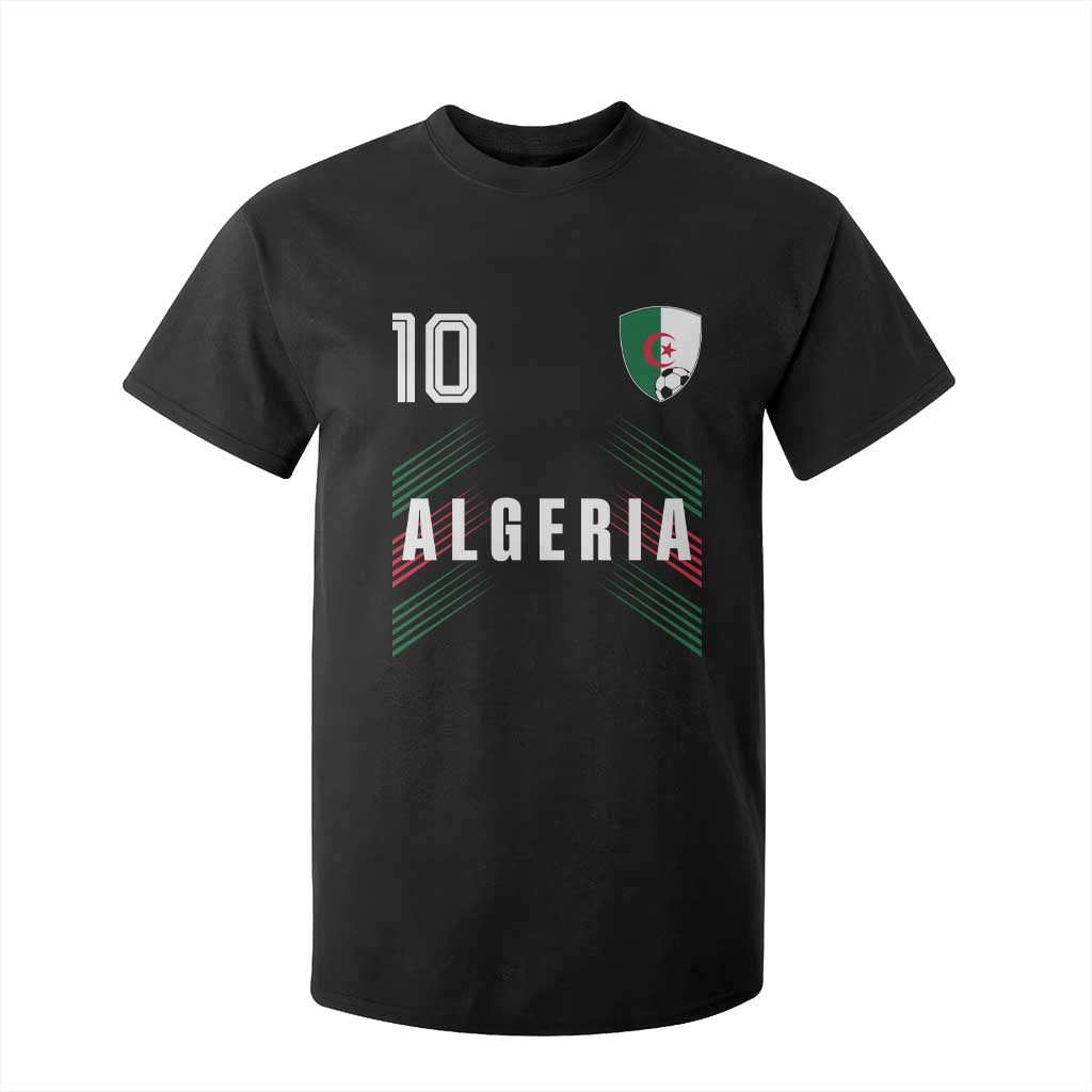 Algeria Soccer Sports Graphic Number 10 Jersey Style T Shirt For Kid Proud Algerian Football Fans Game Day Maghreb Pride TS02 Black Print Your Wear