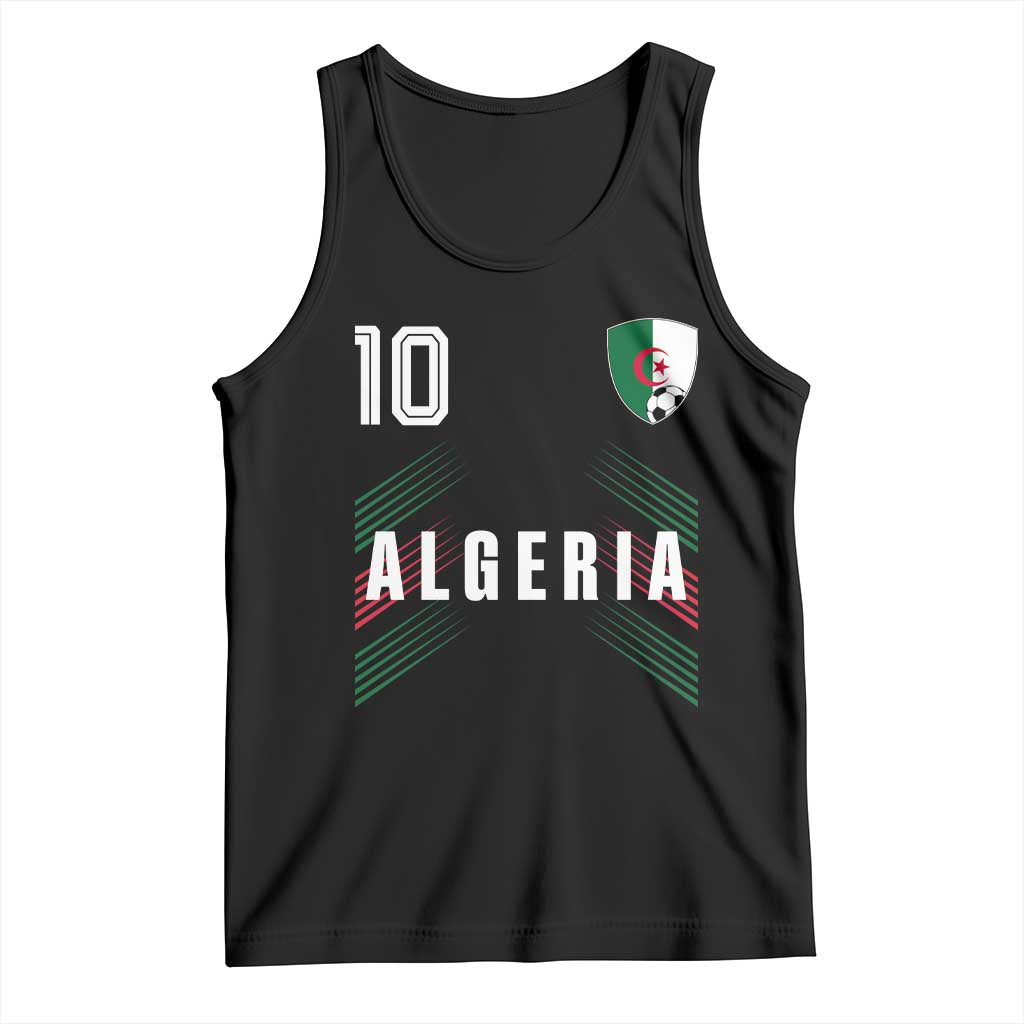 Algeria Soccer Sports Graphic Number 10 Jersey Style Tank Top Proud Algerian Football Fans Game Day Maghreb Pride TS02 Black Print Your Wear