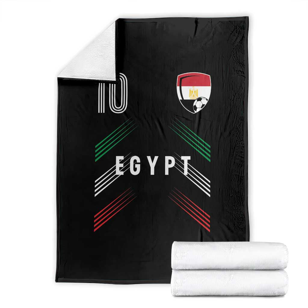 Egypt Soccer Sports Graphic Number 10 Jersey Style Throw Blanket Proud Egyptian Football Fans Game Day Pride TS02 Black Print Your Wear