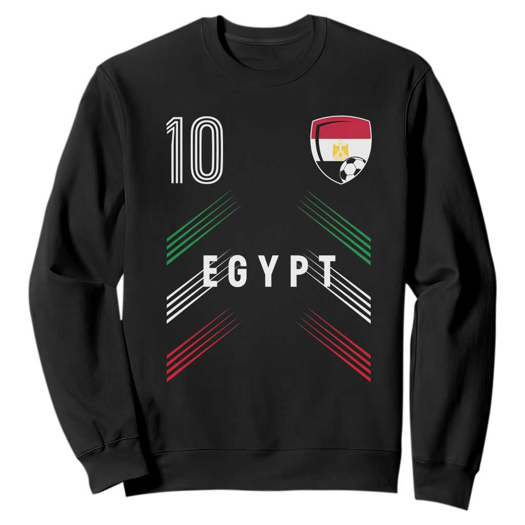 Egypt Soccer Sports Graphic Number 10 Jersey Style Sweatshirt Proud Egyptian Football Fans Game Day Pride TS02 Black Print Your Wear