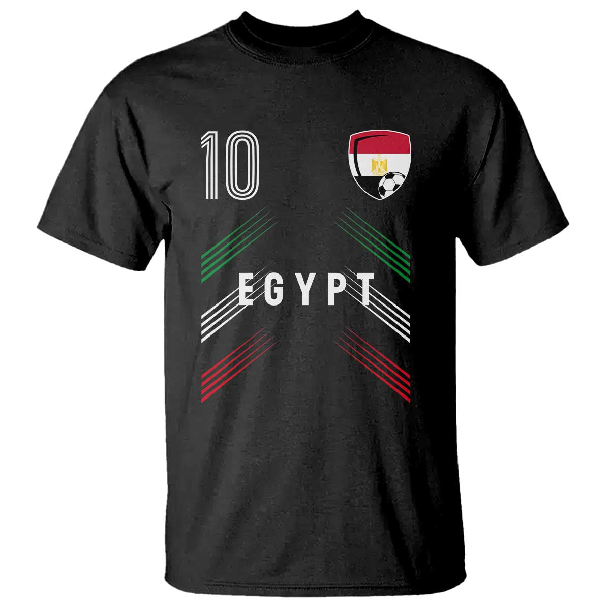 Egypt Soccer Sports Graphic Number 10 Jersey Style T Shirt Proud Egyptian Football Fans Game Day Pride TS02 Black Print Your Wear