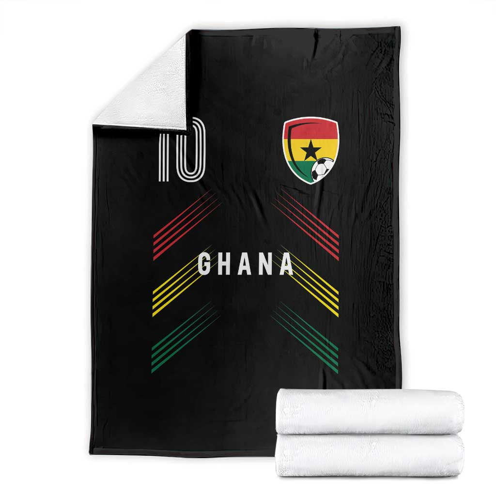 Ghana Soccer Sports Graphic Number 10 Jersey Style Throw Blanket Proud Ghanaian Football Fans Game Day Pride TS02 Black Print Your Wear