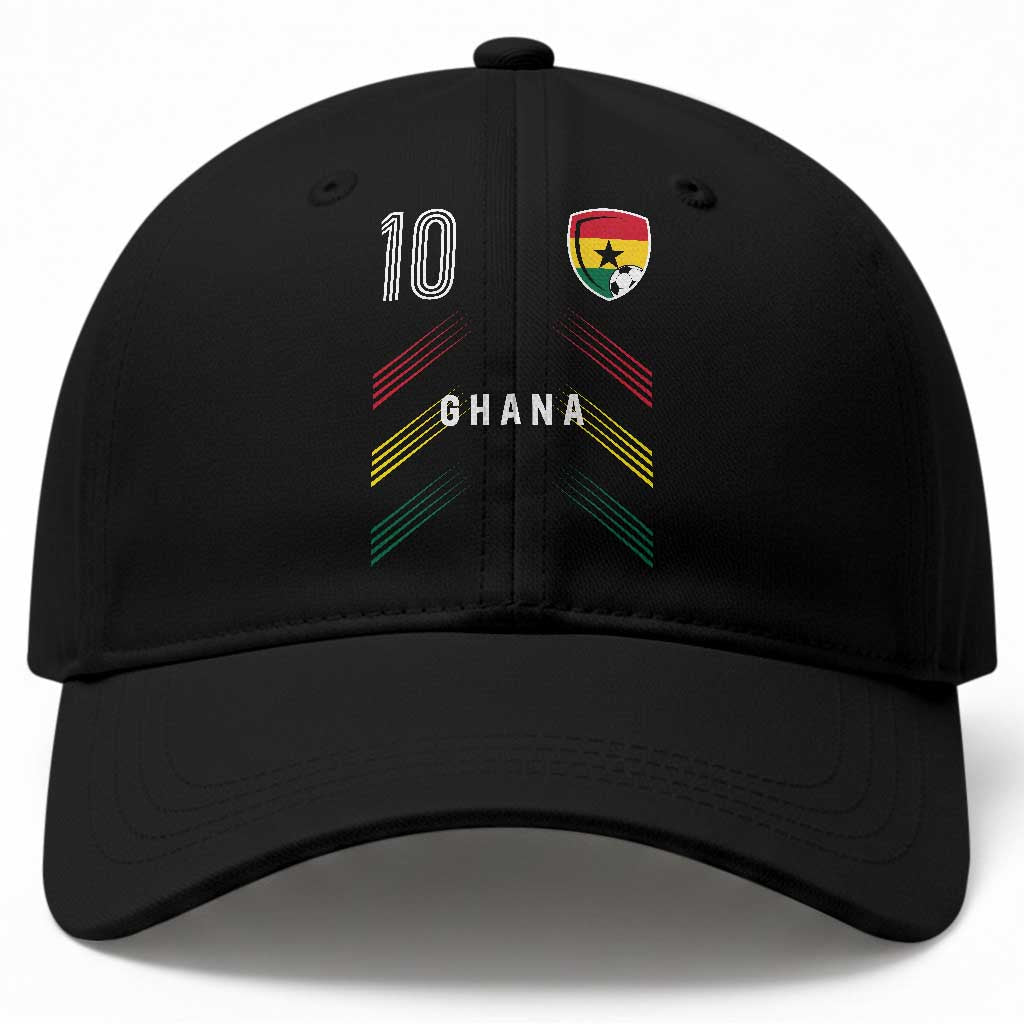 Ghana Soccer Sports Graphic Number 10 Jersey Style Baseball Cap Proud Ghanaian Football Fans Game Day Pride TS02 Print Your Wear
