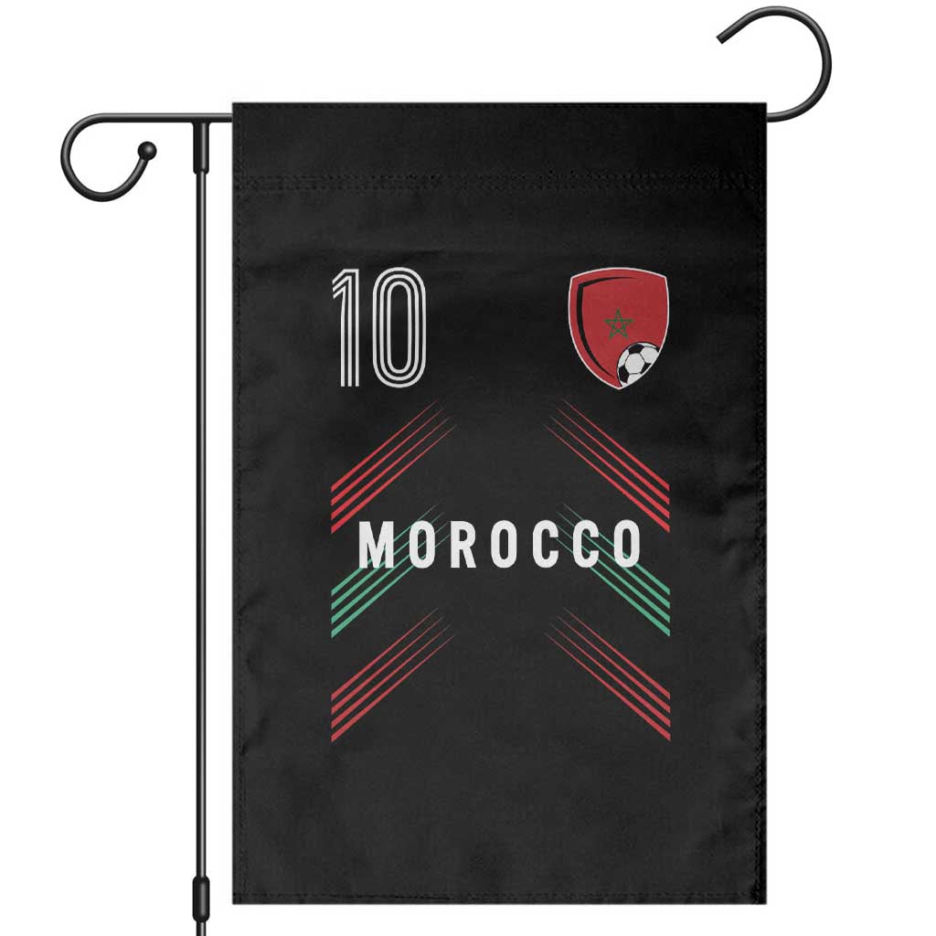 Morocco Soccer Sports Graphic Number 10 Jersey Style Garden Flag Proud Moroccan Football Fans Game Day Maghreb Pride TS02 Black Print Your Wear
