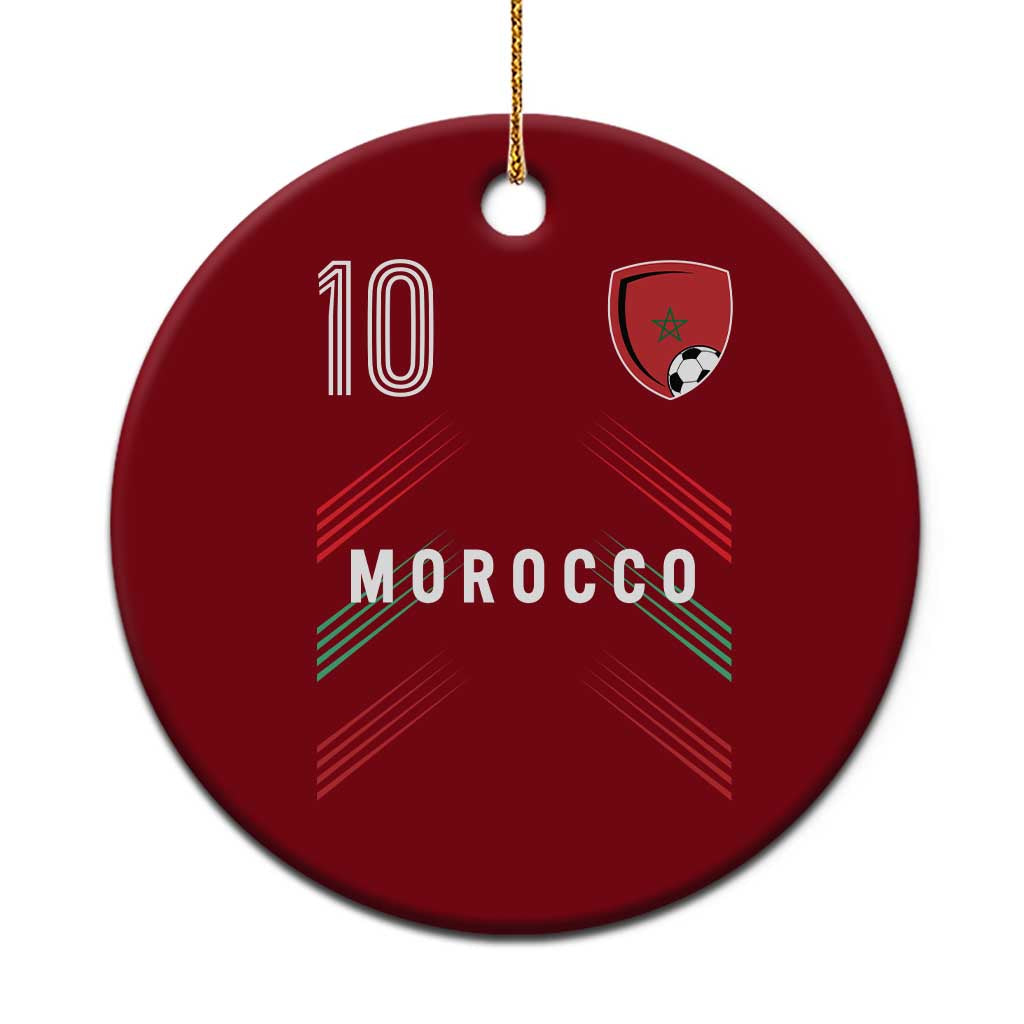 Morocco Soccer Sports Graphic Number 10 Jersey Style Ceramic Ornament Proud Moroccan Football Fans Game Day Maghreb Pride TS02 1pc Red Print Your Wear