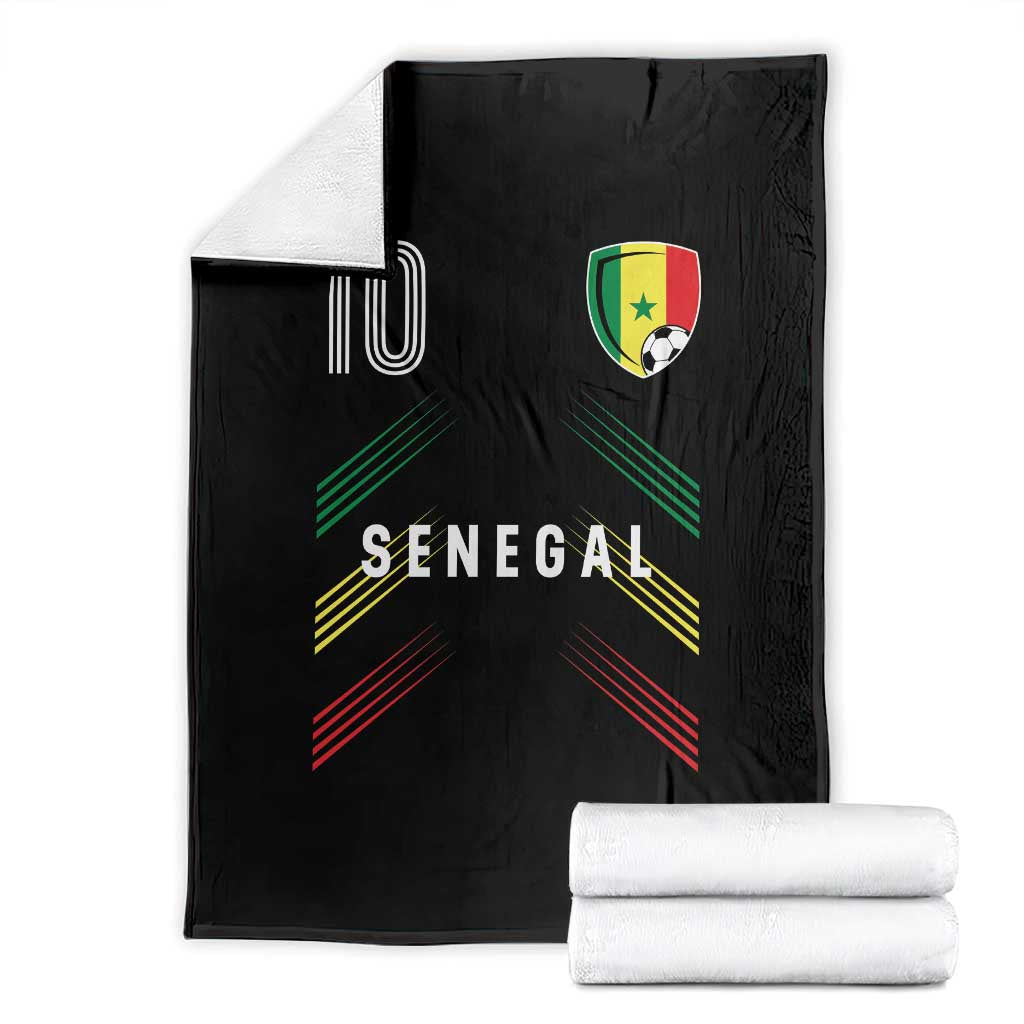Senegal Soccer Sports Graphic Number 10 Jersey Style Throw Blanket Proud Senegalese Football Fans Game Day Pride TS02 Black Print Your Wear