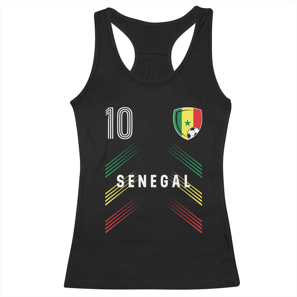 Senegal Soccer Sports Graphic Number 10 Jersey Style Racerback Tank Top Proud Senegalese Football Fans Game Day Pride TS02 Black Print Your Wear