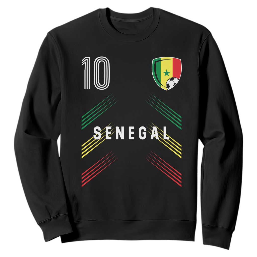 Senegal Soccer Sports Graphic Number 10 Jersey Style Sweatshirt Proud Senegalese Football Fans Game Day Pride TS02 Black Print Your Wear