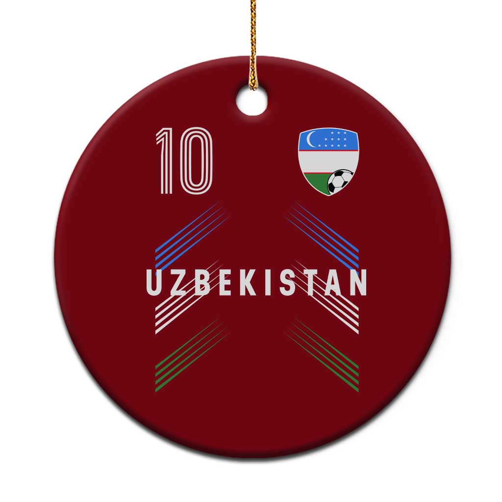 Uzbekistan Soccer Sports Graphic Number 10 Jersey Style Ceramic Ornament Proud Uzbek Football Fans Game Day Pride TS02 1pc Red Print Your Wear