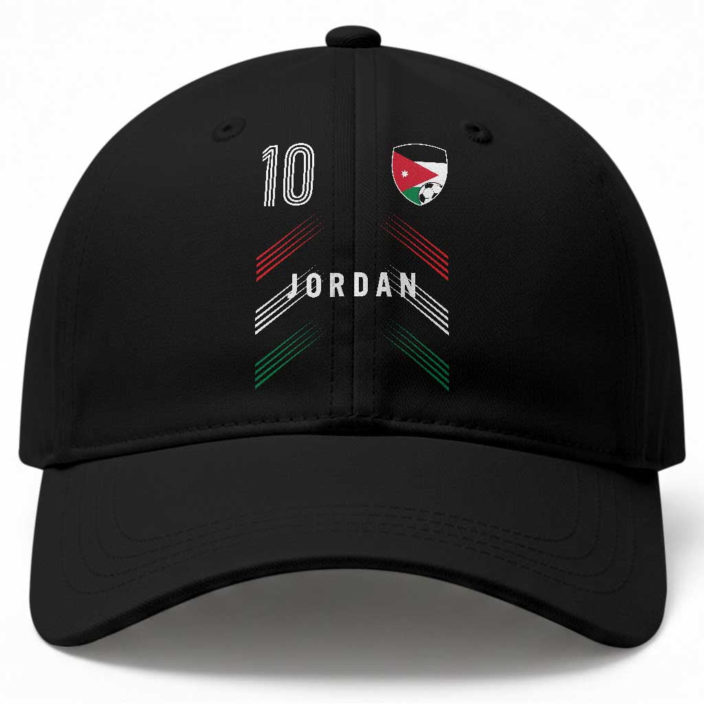 Jordan Soccer Sports Graphic Number 10 Jersey Style Baseball Cap Proud Jordanian Football Fans Game Day Pride TS02 Print Your Wear