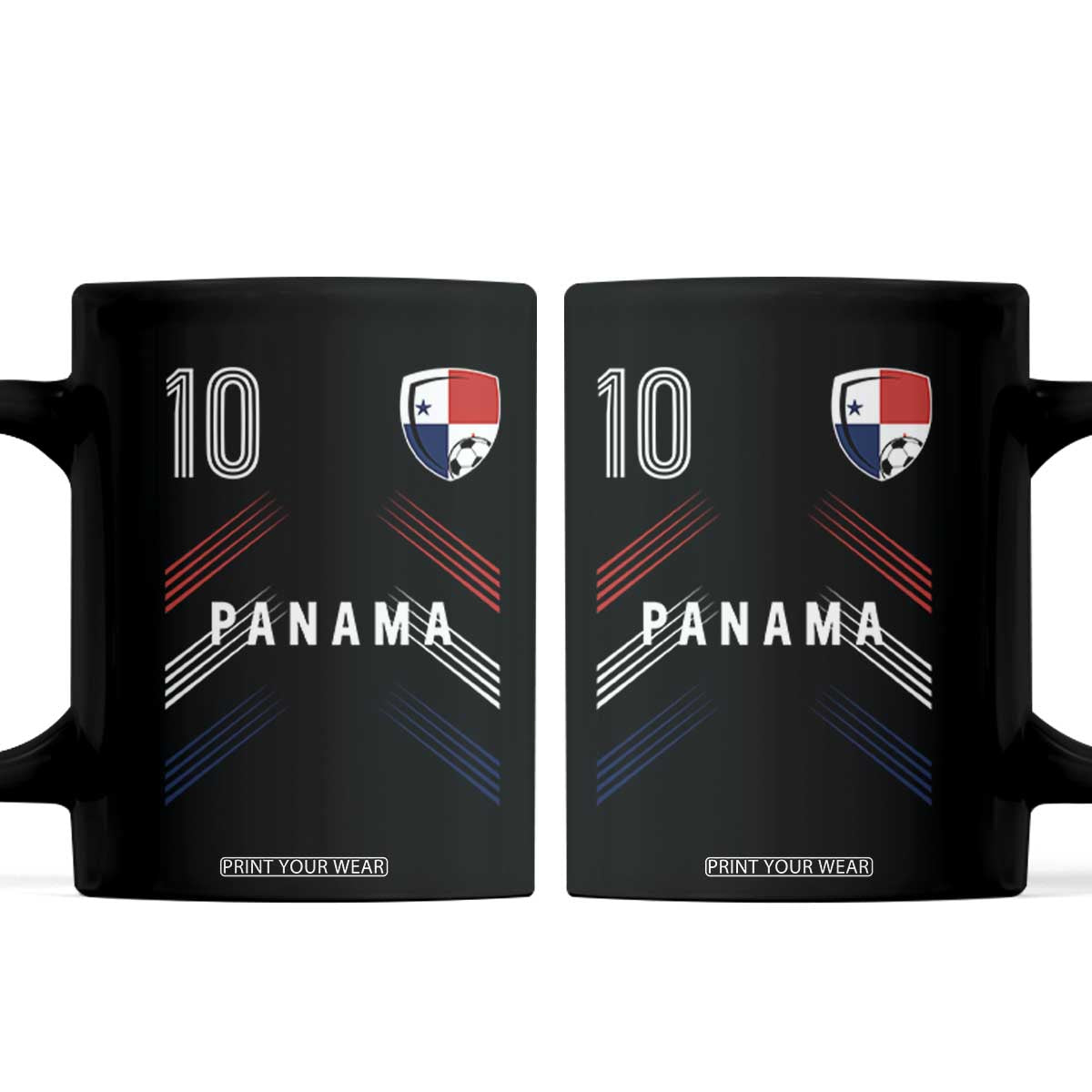 Panama Soccer Sports Graphic Number 10 Jersey Style Coffee Mug Proud Panamanian Football Fans Game Day Pride TS02 Black Print Your Wear