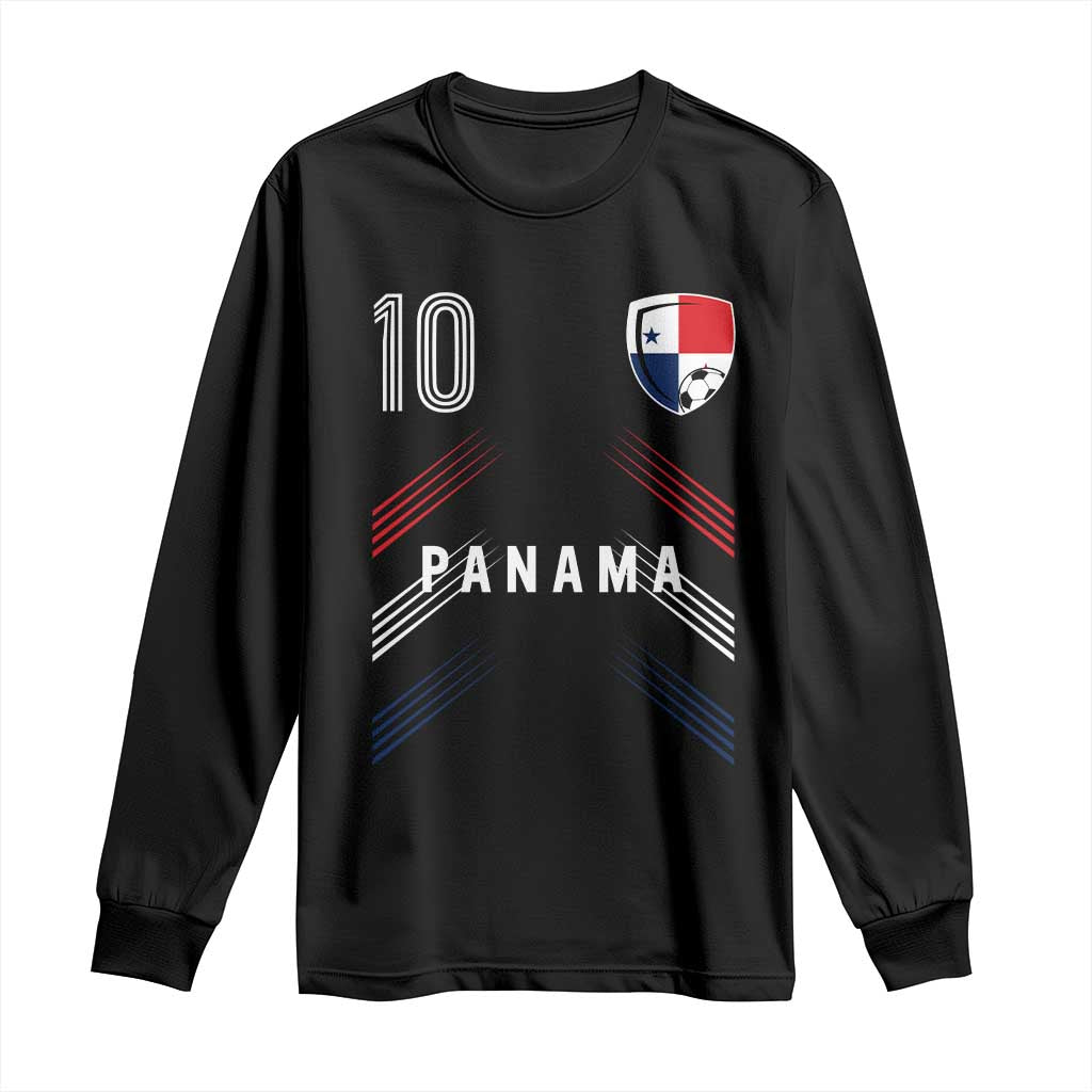 Panama Soccer Sports Graphic Number 10 Jersey Style Long Sleeve Shirt Proud Panamanian Football Fans Game Day Pride TS02 Black Print Your Wear