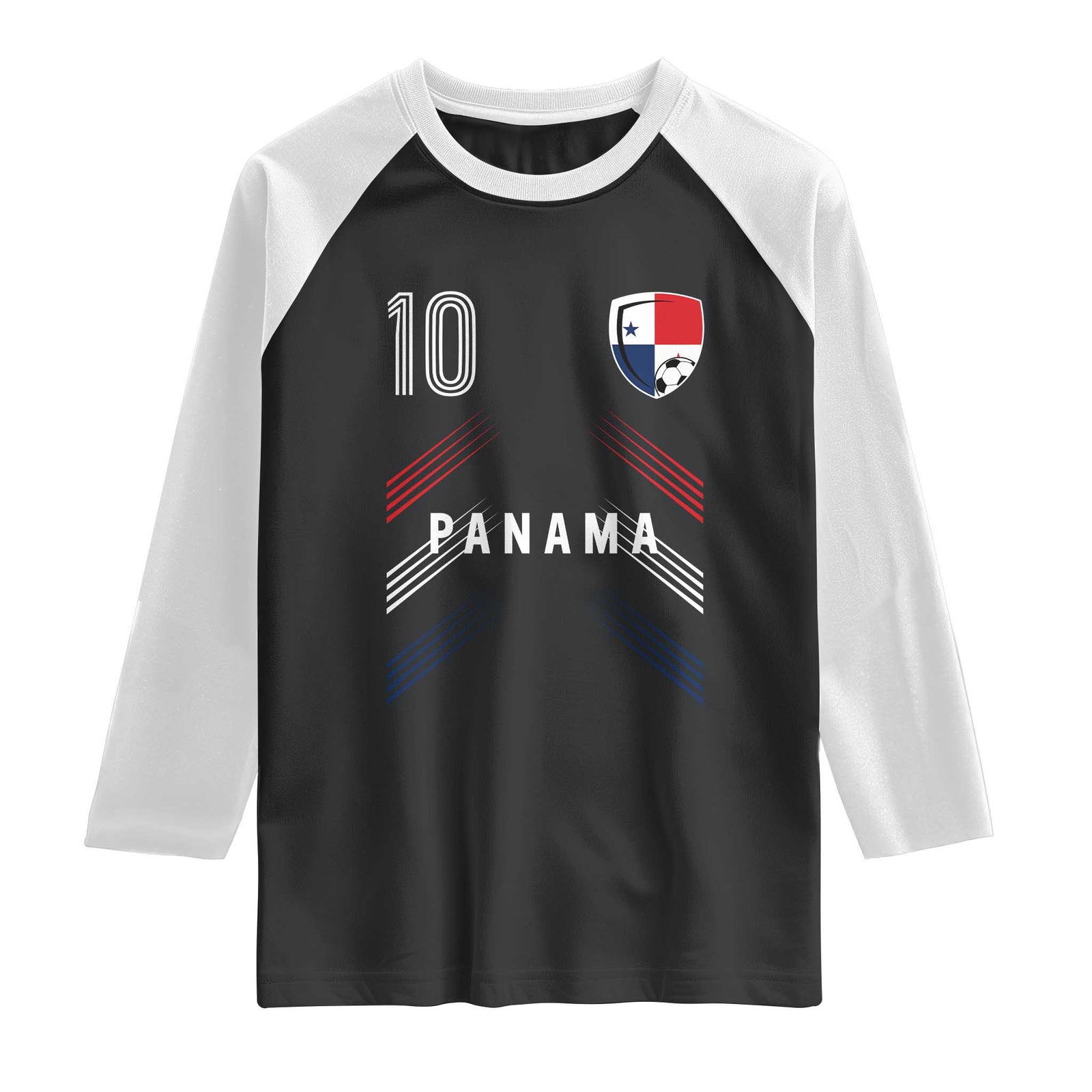Panama Soccer Sports Graphic Number 10 Jersey Style Raglan Shirt Proud Panamanian Football Fans Game Day Pride TS02 Black White Print Your Wear