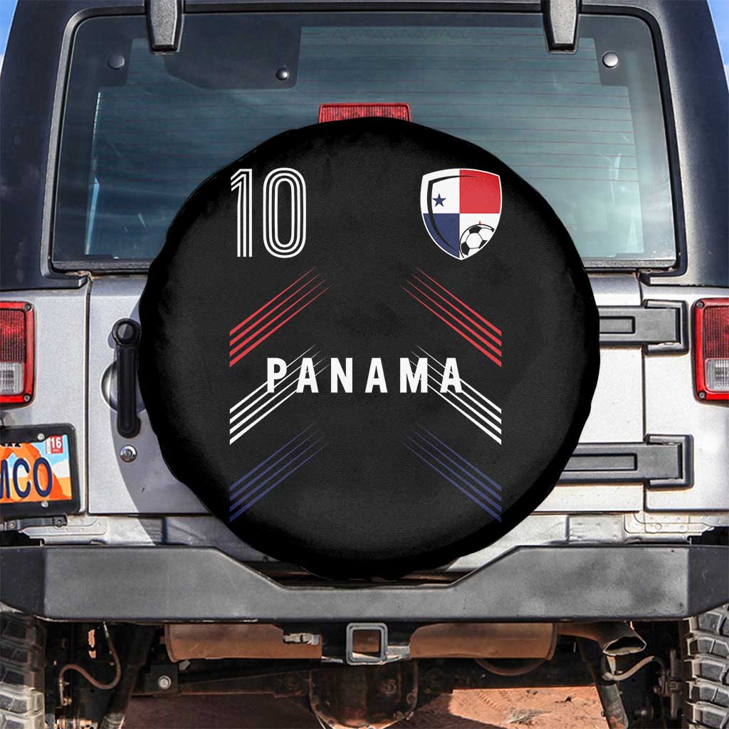 Panama Soccer Sports Graphic Number 10 Jersey Style Spare Tire Cover Proud Panamanian Football Fans Game Day Pride TS02 No hole Black Print Your Wear