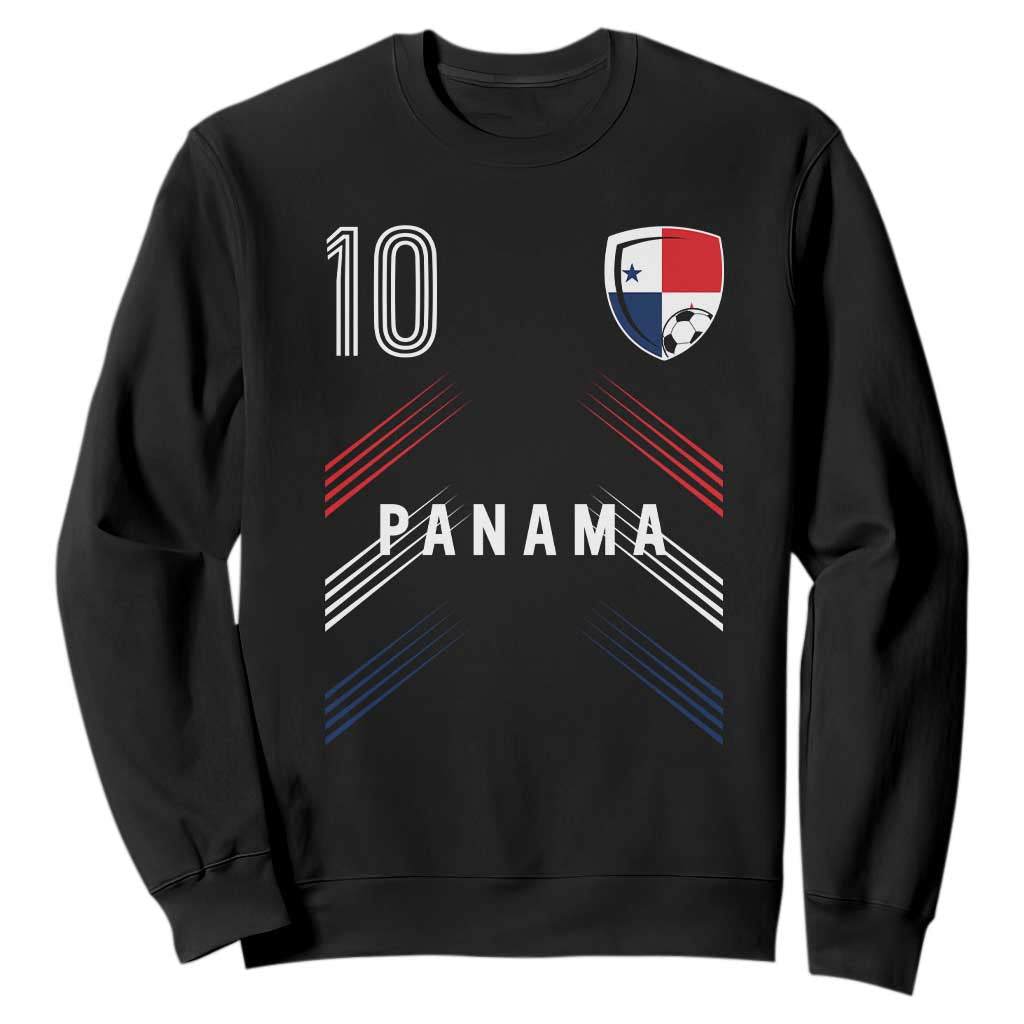 Panama Soccer Sports Graphic Number 10 Jersey Style Sweatshirt Proud Panamanian Football Fans Game Day Pride TS02 Black Print Your Wear