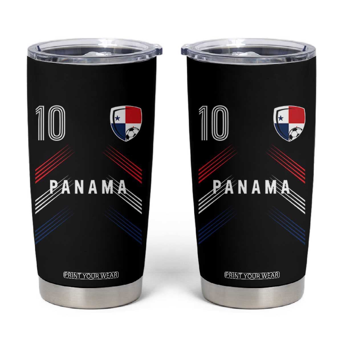 Panama Soccer Sports Graphic Number 10 Jersey Style Tumbler Cup Proud Panamanian Football Fans Game Day Pride TS02 Black Print Your Wear