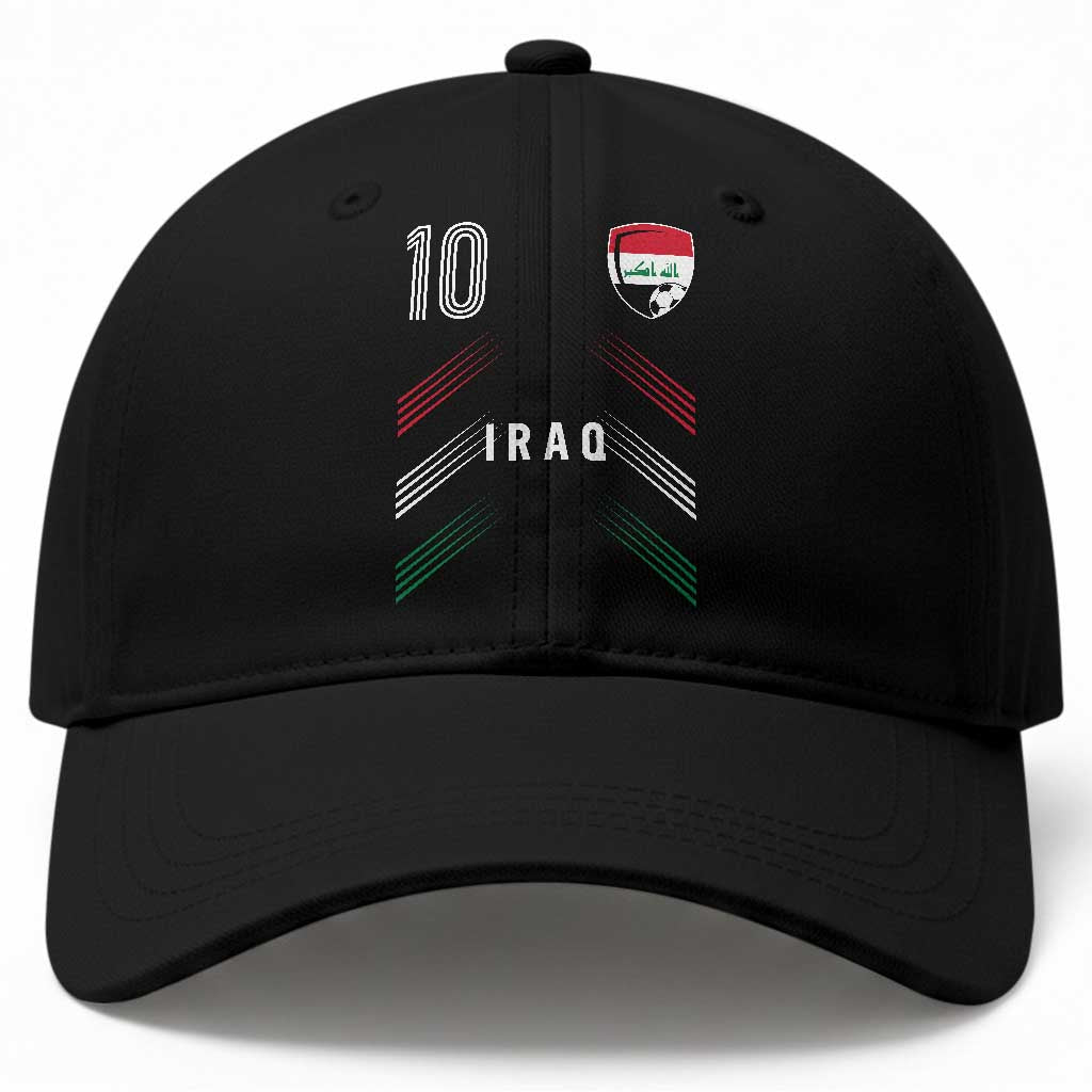 Iraq Soccer Sports Graphic Number 10 Jersey Style Baseball Cap Proud Iraqi Football Fans Game Day Pride TS02 Print Your Wear