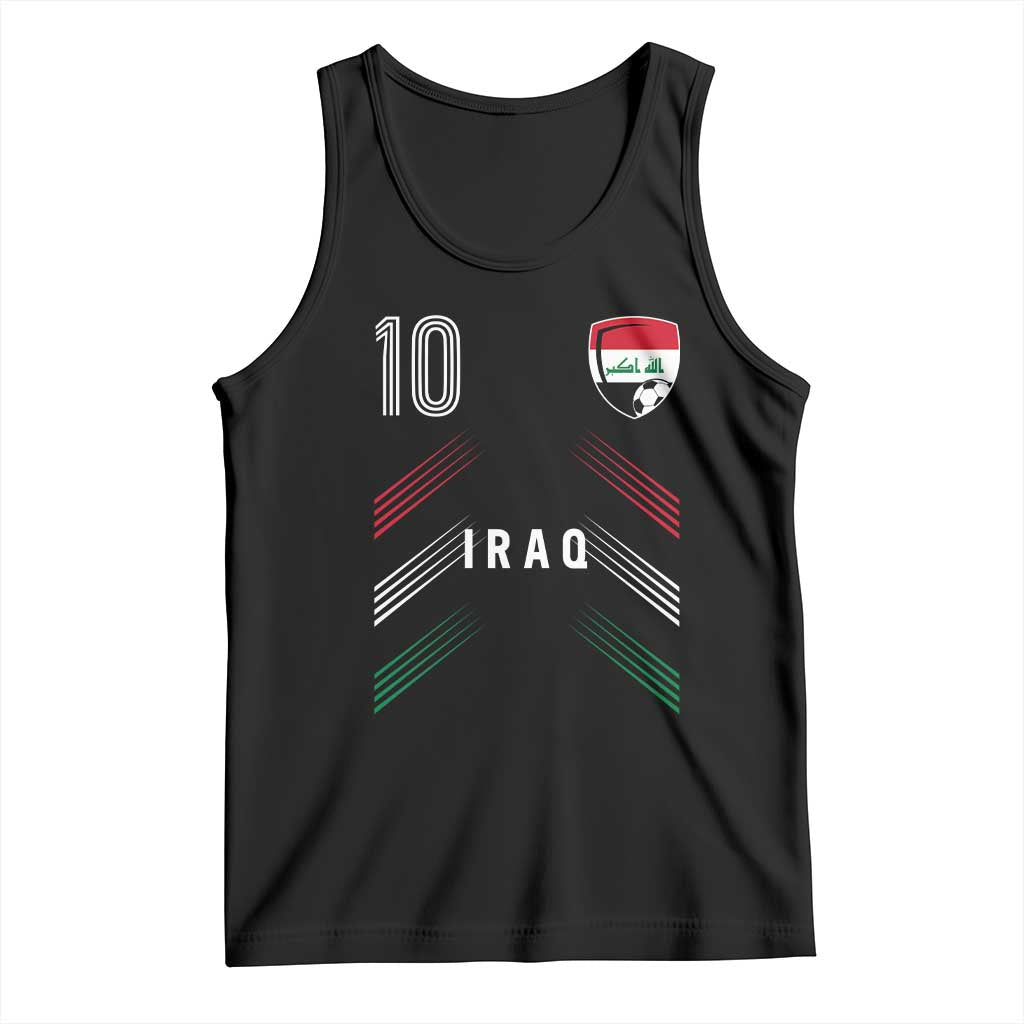 Iraq Soccer Sports Graphic Number 10 Jersey Style Tank Top Proud Iraqi Football Fans Game Day Pride TS02 Black Print Your Wear