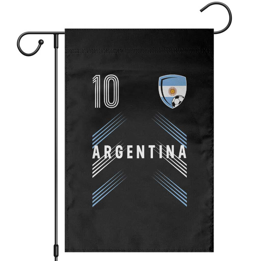Argentina Soccer Sports Graphic Number 10 Jersey Style Garden Flag Proud Argentine Football Fans Game Day Pride TS02 Black Print Your Wear