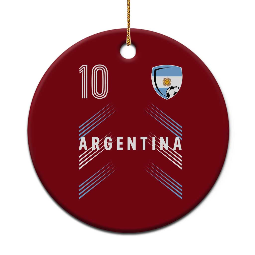 Argentina Soccer Sports Graphic Number 10 Jersey Style Ceramic Ornament Proud Argentine Football Fans Game Day Pride TS02 1pc Red Print Your Wear