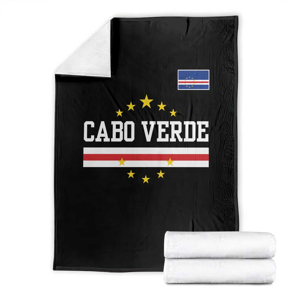 Cabo Verde Athletic Varsity Style Throw Blanket Cape Verde Flag Stars National Pride TS02 Black Print Your Wear