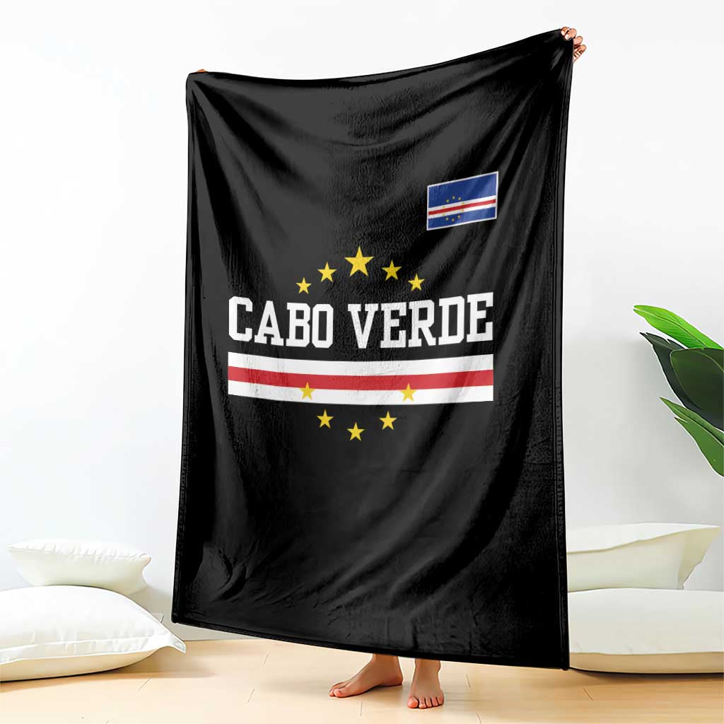 Cabo Verde Athletic Varsity Style Throw Blanket Cape Verde Flag Stars National Pride TS02 Print Your Wear