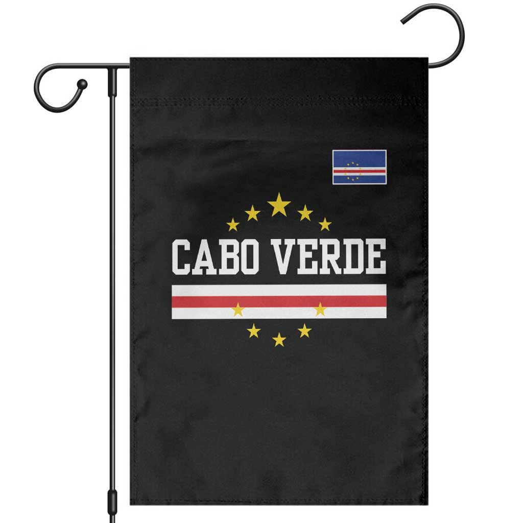 Cabo Verde Athletic Varsity Style Garden Flag Cape Verde Flag Stars National Pride TS02 Black Print Your Wear