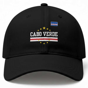 Cabo Verde Athletic Varsity Style Baseball Cap Cape Verde Flag Stars National Pride TS02 Print Your Wear