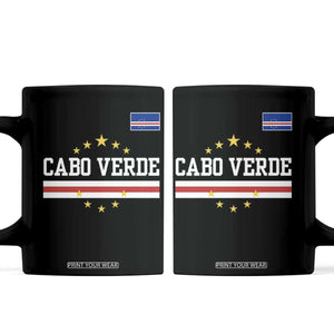 Cabo Verde Athletic Varsity Style Coffee Mug Cape Verde Flag Stars National Pride TS02 Black Print Your Wear