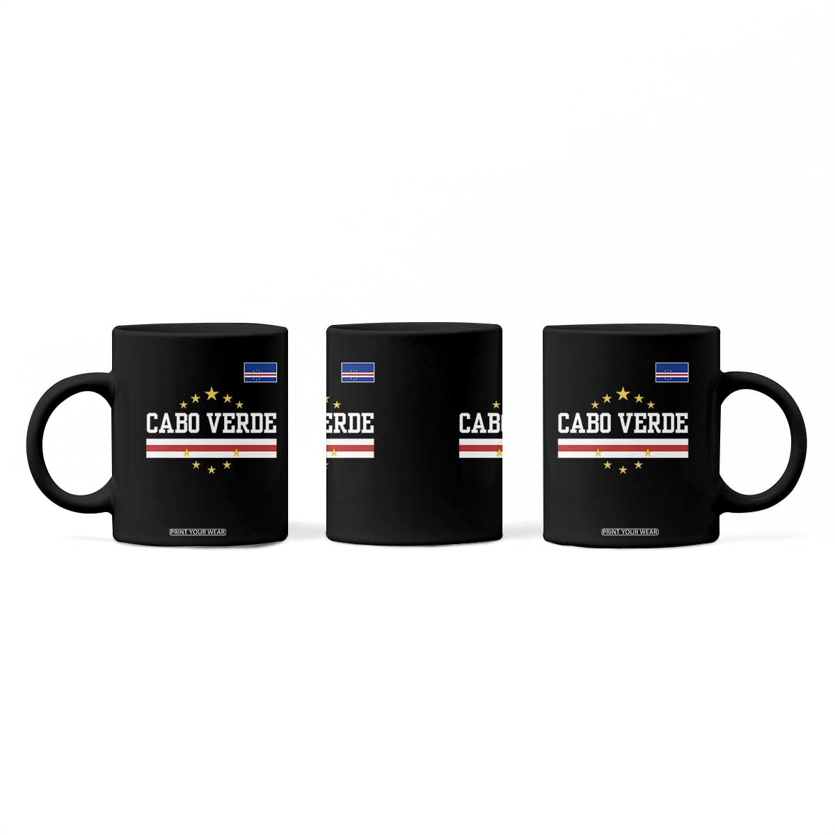 Cabo Verde Athletic Varsity Style Coffee Mug Cape Verde Flag Stars National Pride TS02 Print Your Wear