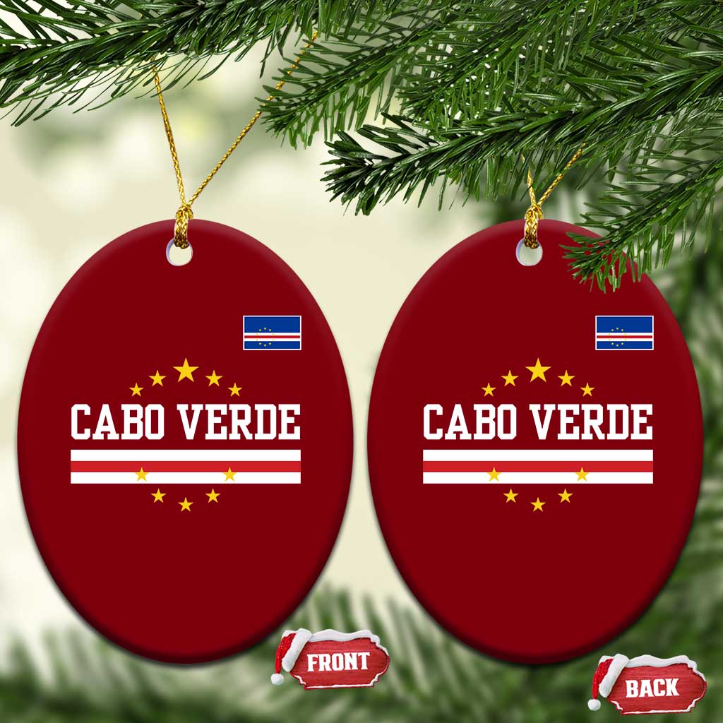 Cabo Verde Athletic Varsity Style Ceramic Ornament Cape Verde Flag Stars National Pride TS02 Print Your Wear