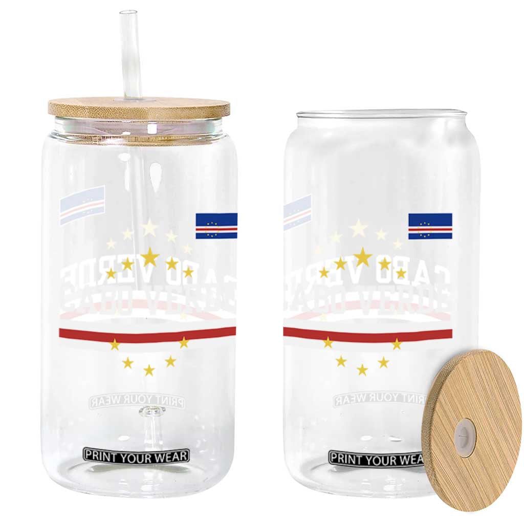 Cabo Verde Athletic Varsity Style Glass Can Cape Verde Flag Stars National Pride TS02 Print Your Wear