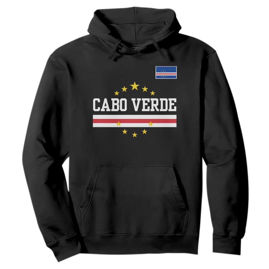 Cabo Verde Athletic Varsity Style Hoodie Cape Verde Flag Stars National Pride TS02 Black Print Your Wear