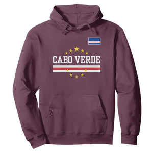 Cabo Verde Athletic Varsity Style Hoodie Cape Verde Flag Stars National Pride TS02 Maroon Print Your Wear