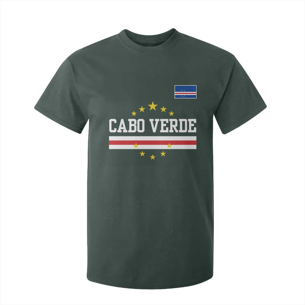 Cabo Verde Athletic Varsity Style T Shirt For Kid Cape Verde Flag Stars National Pride TS02 Dark Forest Green Print Your Wear