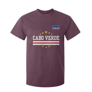 Cabo Verde Athletic Varsity Style T Shirt For Kid Cape Verde Flag Stars National Pride TS02 Maroon Print Your Wear