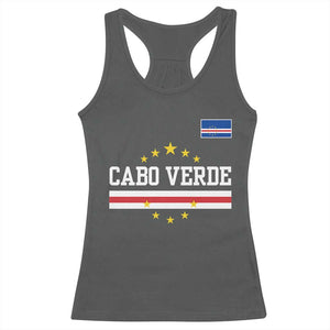 Cabo Verde Athletic Varsity Style Racerback Tank Top Cape Verde Flag Stars National Pride TS02 Dark Heather Print Your Wear