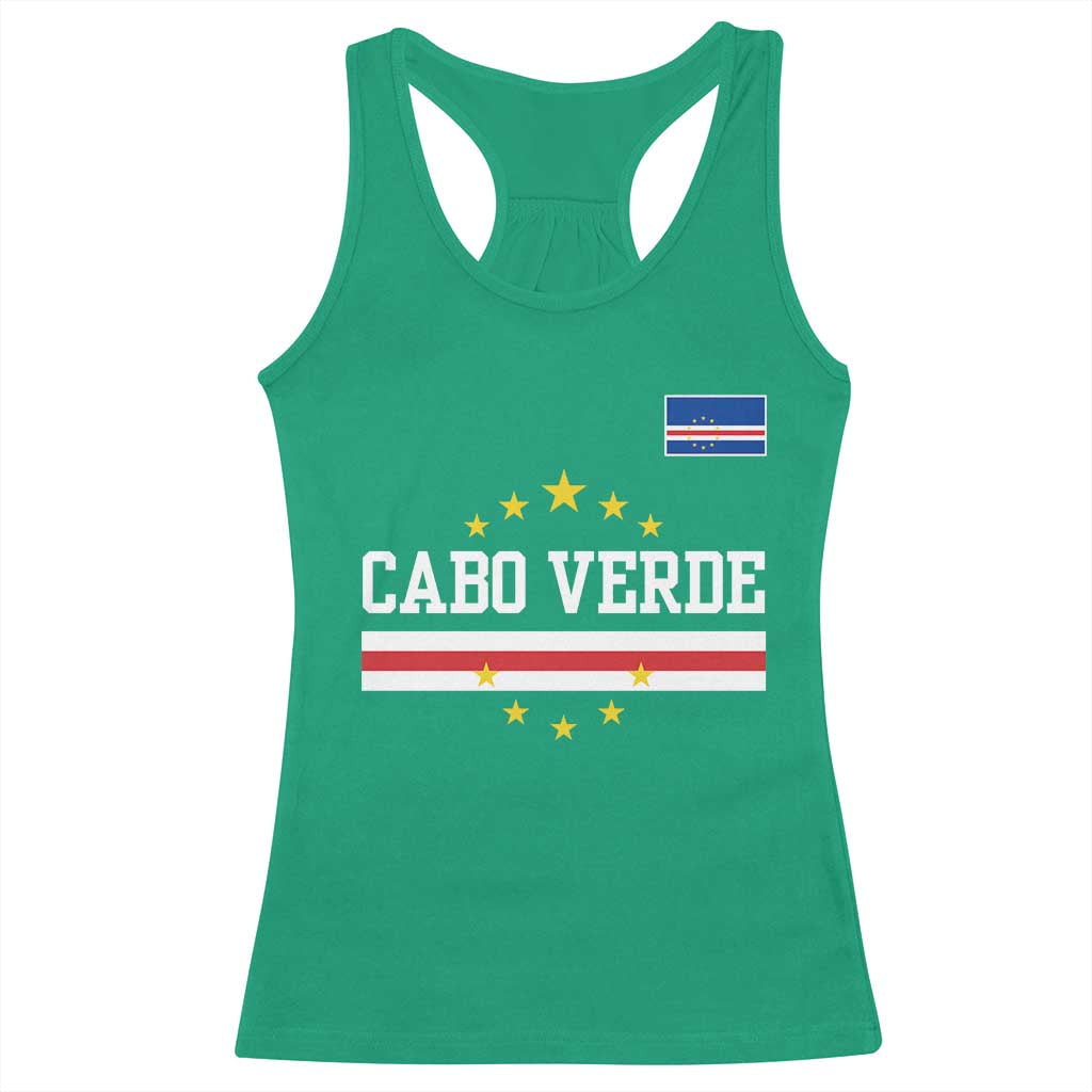 Cabo Verde Athletic Varsity Style Racerback Tank Top Cape Verde Flag Stars National Pride TS02 Irish Green Print Your Wear