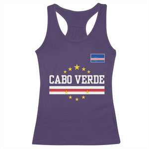 Cabo Verde Athletic Varsity Style Racerback Tank Top Cape Verde Flag Stars National Pride TS02 Purple Print Your Wear